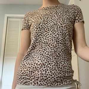 J. Crew Sweater Short Sleeve Leopard Print EUC XS
